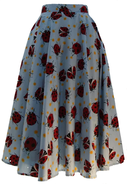 Hell Bunny Lila Ladybug Skirt