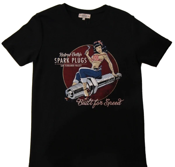 Rumble 59 Hotrod Betty Spark Plugs T-shirt