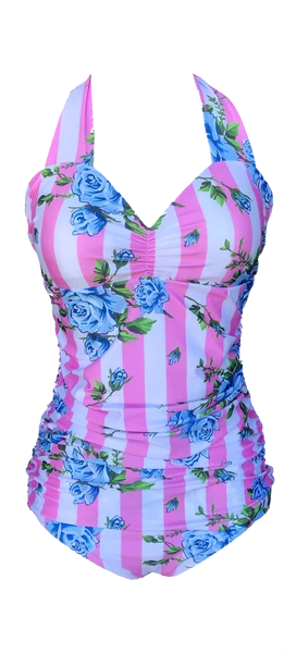 Sourpuss Carousel Roses Striped One Piece