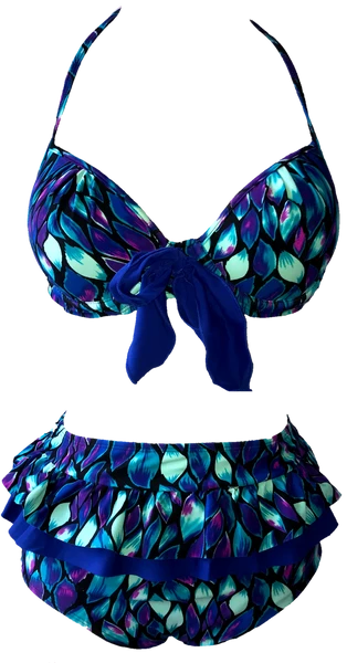 Tatyana Blue Peacock Two Piece Swimsuit