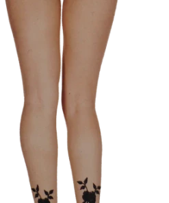 Music Legs Floral Tattoo Spandex Pantyhose