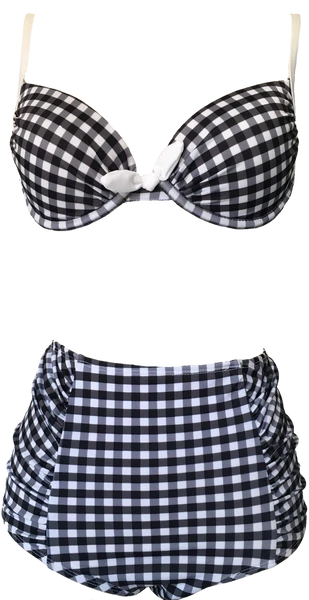 Hell Bunny Gingham Two Piece Swimsuit