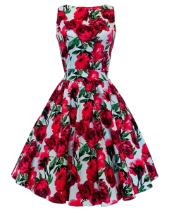 Lady Vintage Floral Sky Tea Dress (limited Edition)