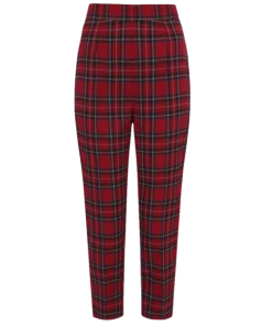 Hell Bunny Irvine Tartan Cigarette Trousers