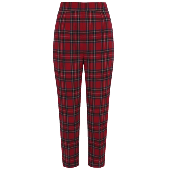 Hell Bunny Irvine Tartan Cigarette Trousers