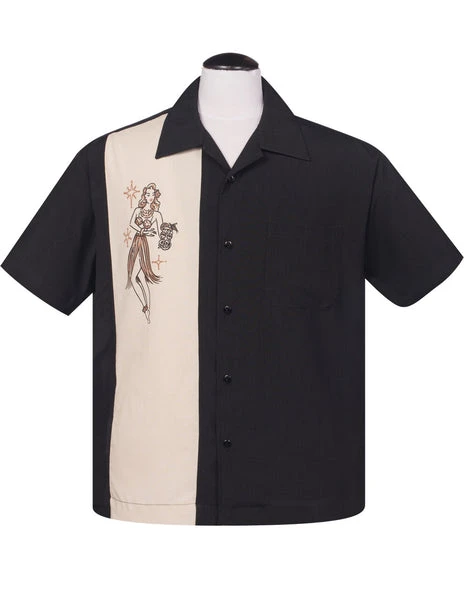 Kiss Kiss Bang Clothing Steady Mai Tai Mirage Shirt In Black