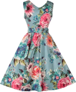 Dolly And Dotty Petal Blue Floral Dress