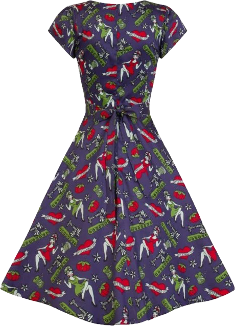 Lady Vintage Stitched Up Pin Up Day Dress - Image 2